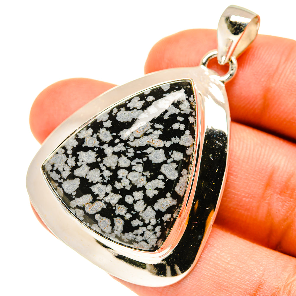 Snowflake Obsidian Pendants handcrafted by Anasilvercos - PD3549