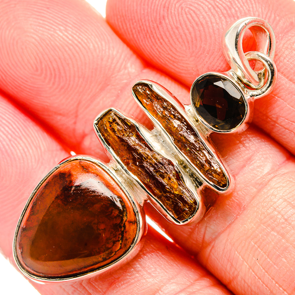 Mexican Fire Agate Pendants handcrafted by Anasilvercos - PD35497