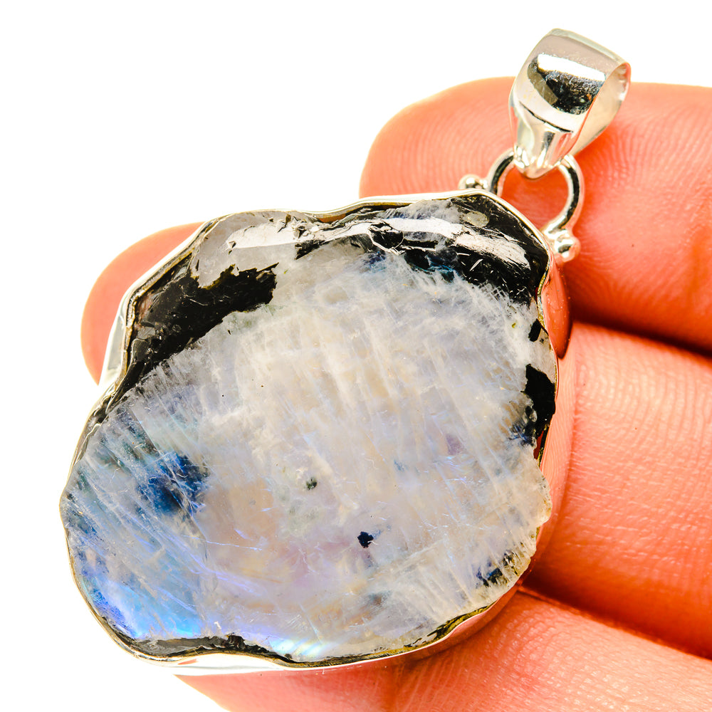 Rainbow Moonstone Pendants handcrafted by Anasilvercos - PD3550