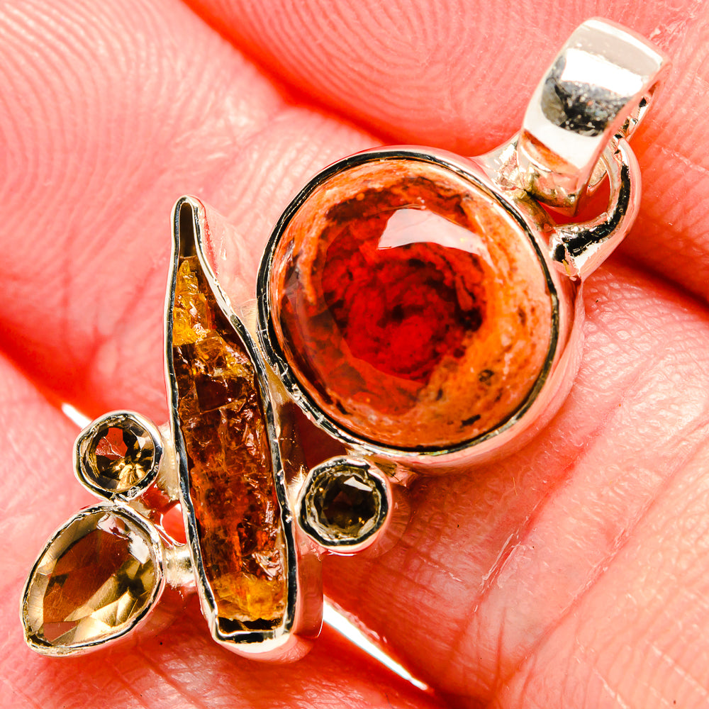 Mexican Fire Opal Pendants handcrafted by Anasilvercos - PD35502