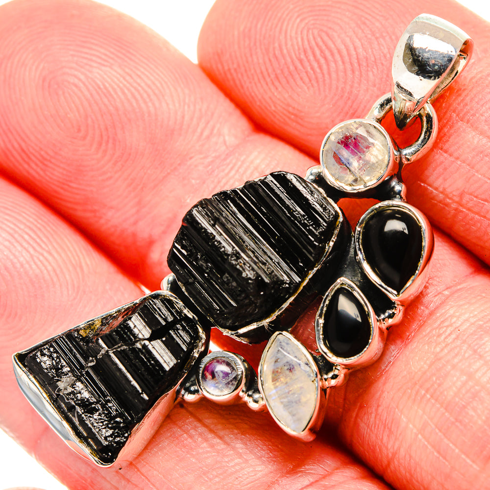 Black Tourmaline Pendants handcrafted by Anasilvercos - PD35543