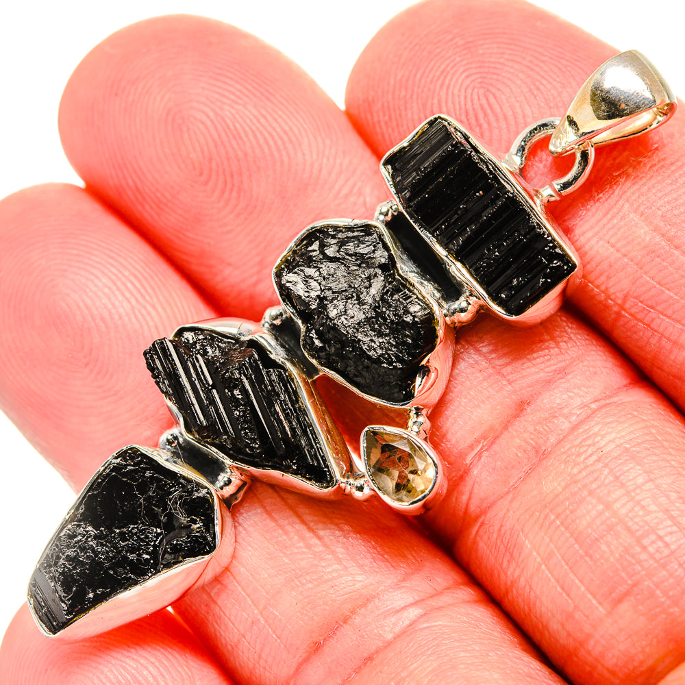 Black Tourmaline Pendants handcrafted by Anasilvercos - PD35545