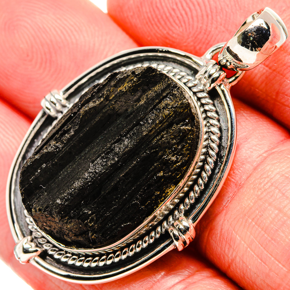 Black Tourmaline Pendants handcrafted by Anasilvercos - PD35554