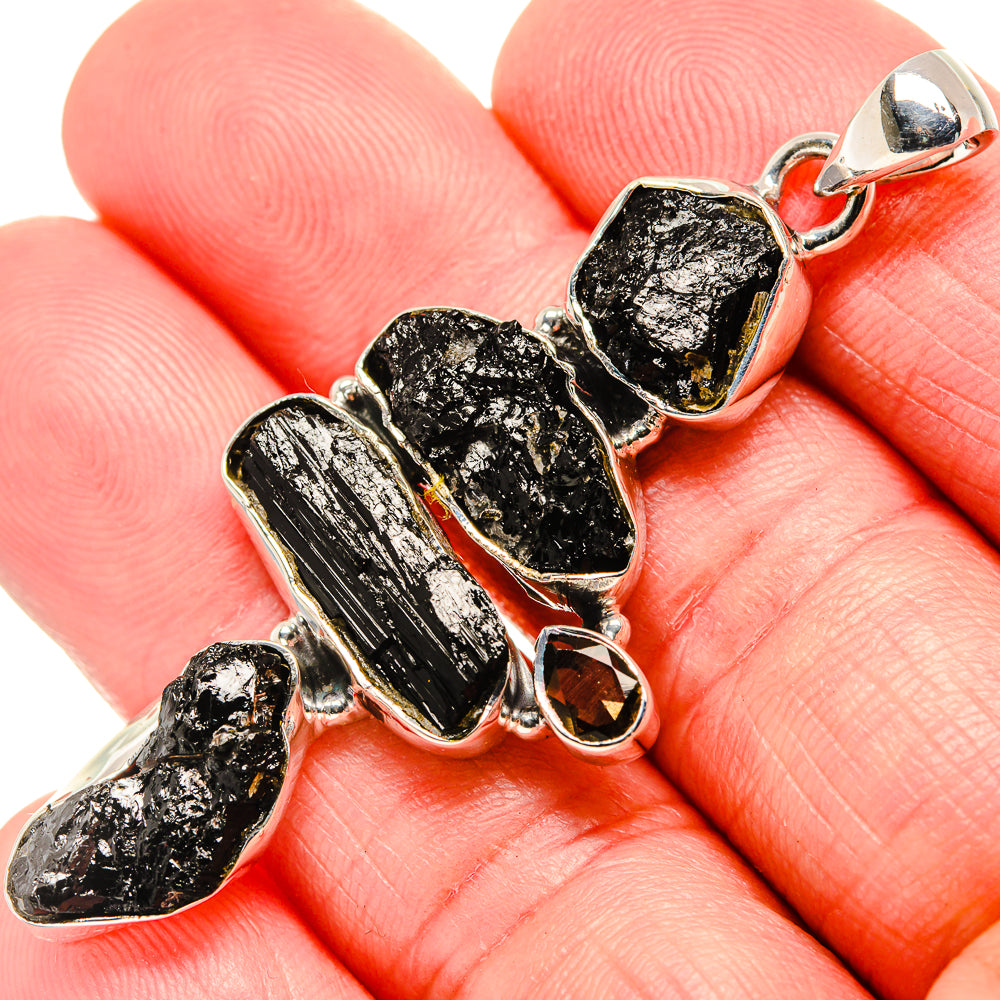 Black Tourmaline Pendants handcrafted by Anasilvercos - PD35555