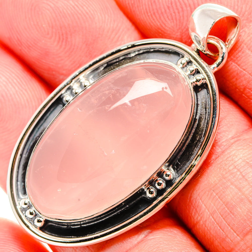 Rose Quartz Pendants handcrafted by Anasilvercos - PD35558