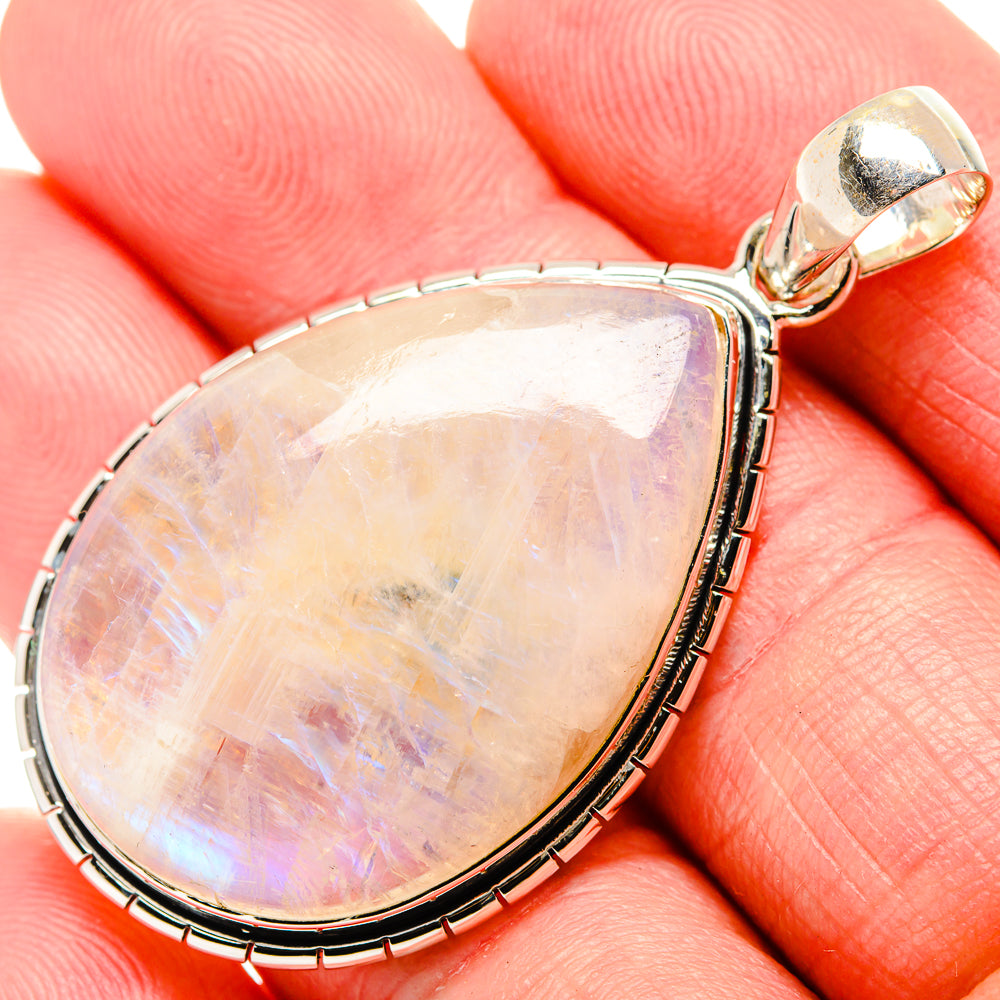 Rainbow Moonstone Pendants handcrafted by Anasilvercos - PD35559