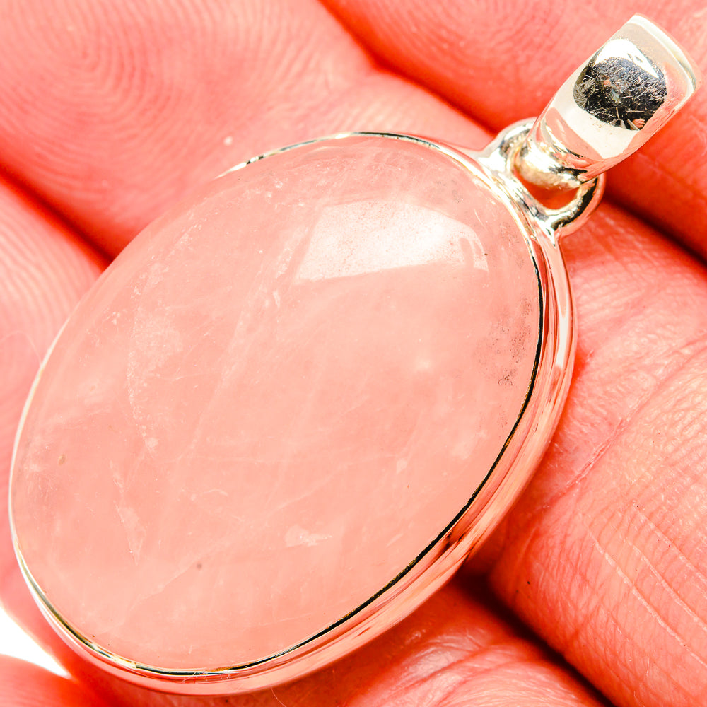 Rose Quartz Pendants handcrafted by Anasilvercos - PD35576