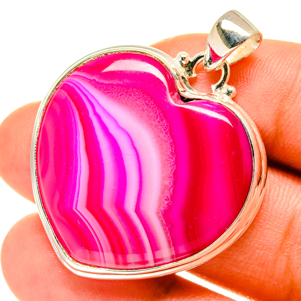 Pink Botswana Agate Pendants handcrafted by Anasilvercos - PD3559