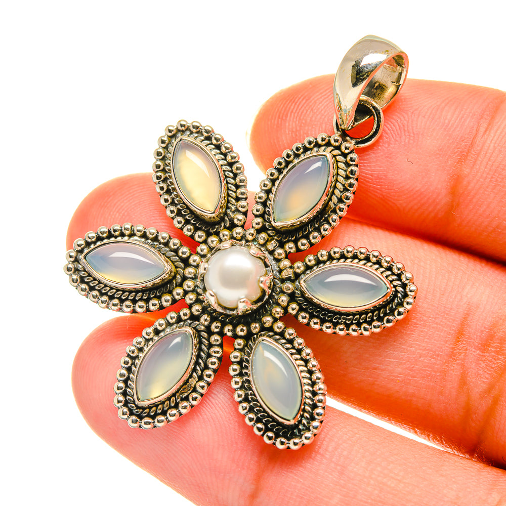 Aqua Chalcedony Pendants handcrafted by Anasilvercos - PD3561
