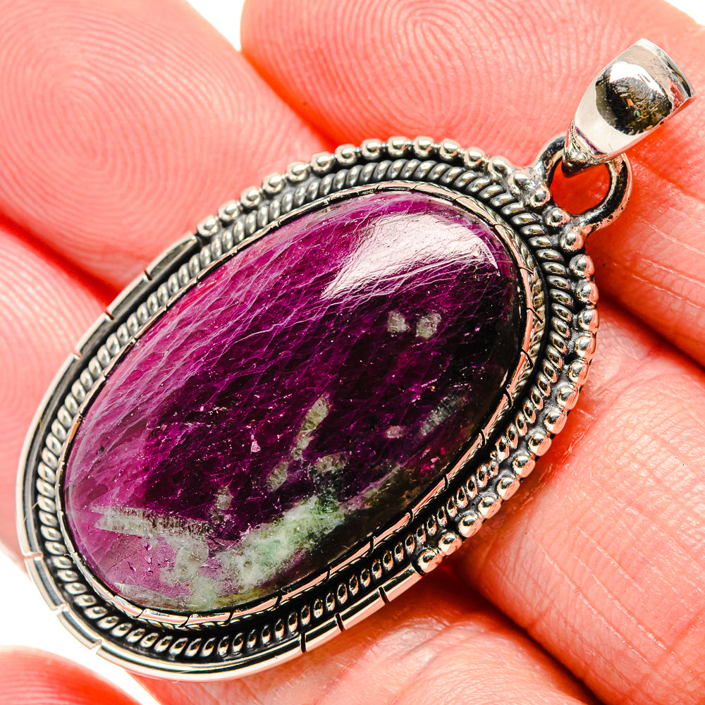 Ruby Zoisite Pendants handcrafted by Anasilvercos - PD35616