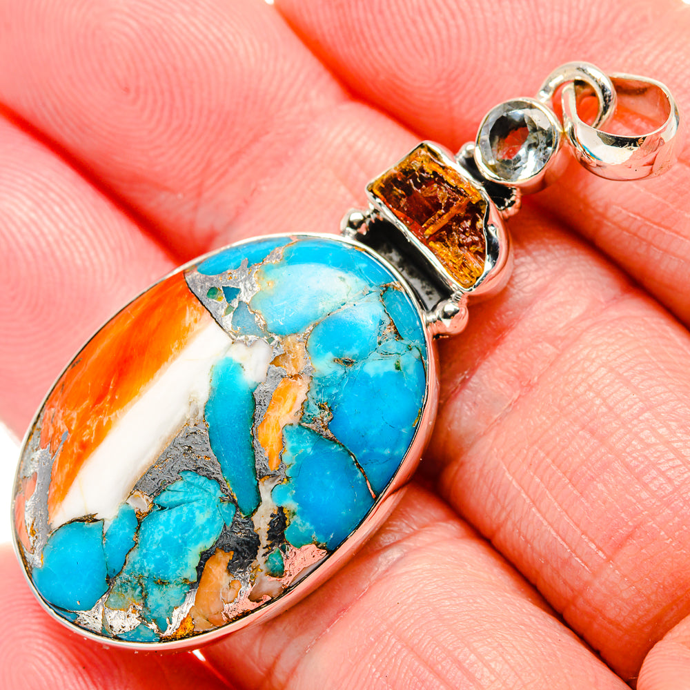 Spiny Oyster Turquoise Pendants handcrafted by Anasilvercos - PD35618