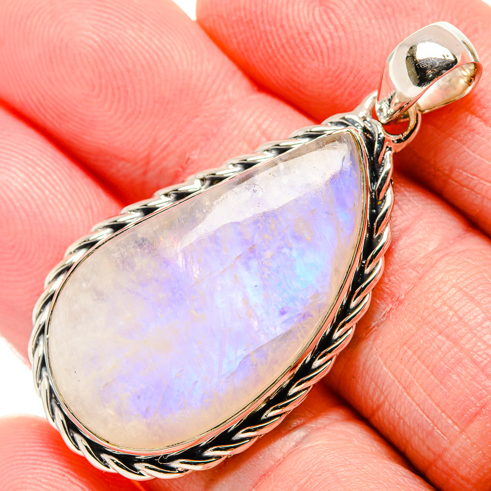 Rainbow Moonstone Pendants handcrafted by Anasilvercos - PD35649