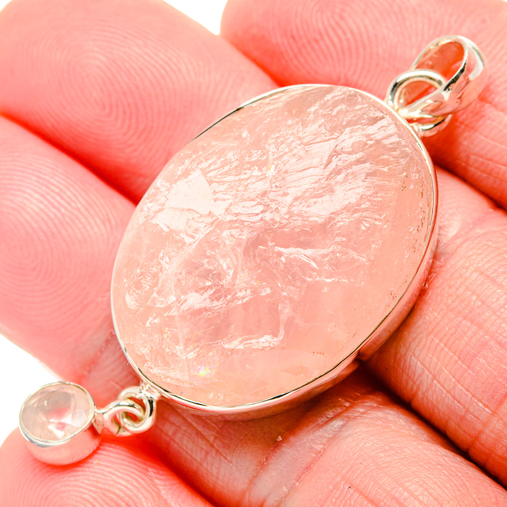 Rose Quartz Pendants handcrafted by Anasilvercos - PD35653