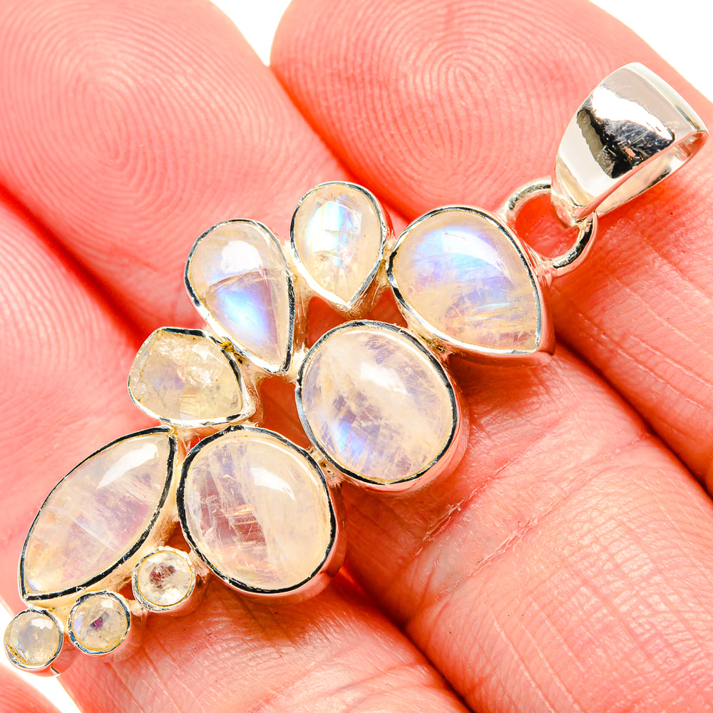 Rainbow Moonstone Pendants handcrafted by Anasilvercos - PD35669