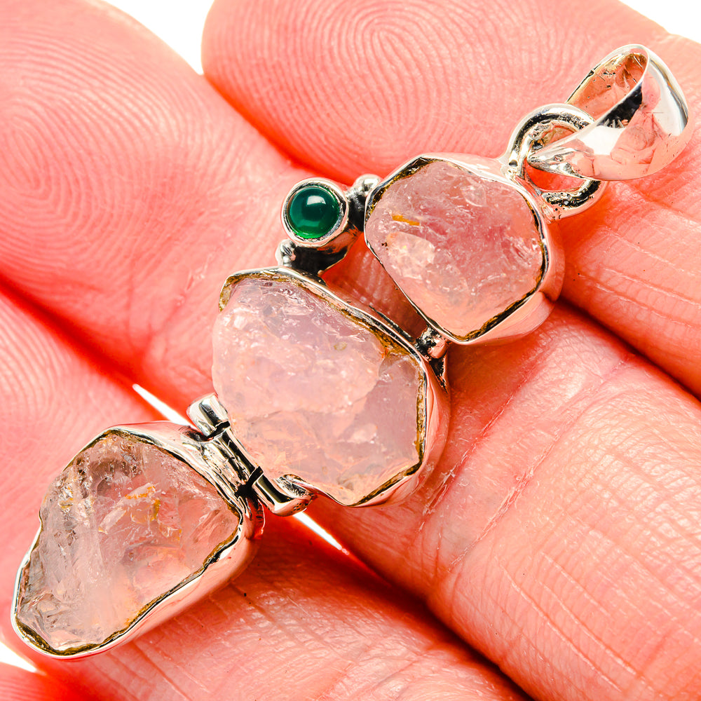 Rose Quartz Pendants handcrafted by Anasilvercos - PD35672