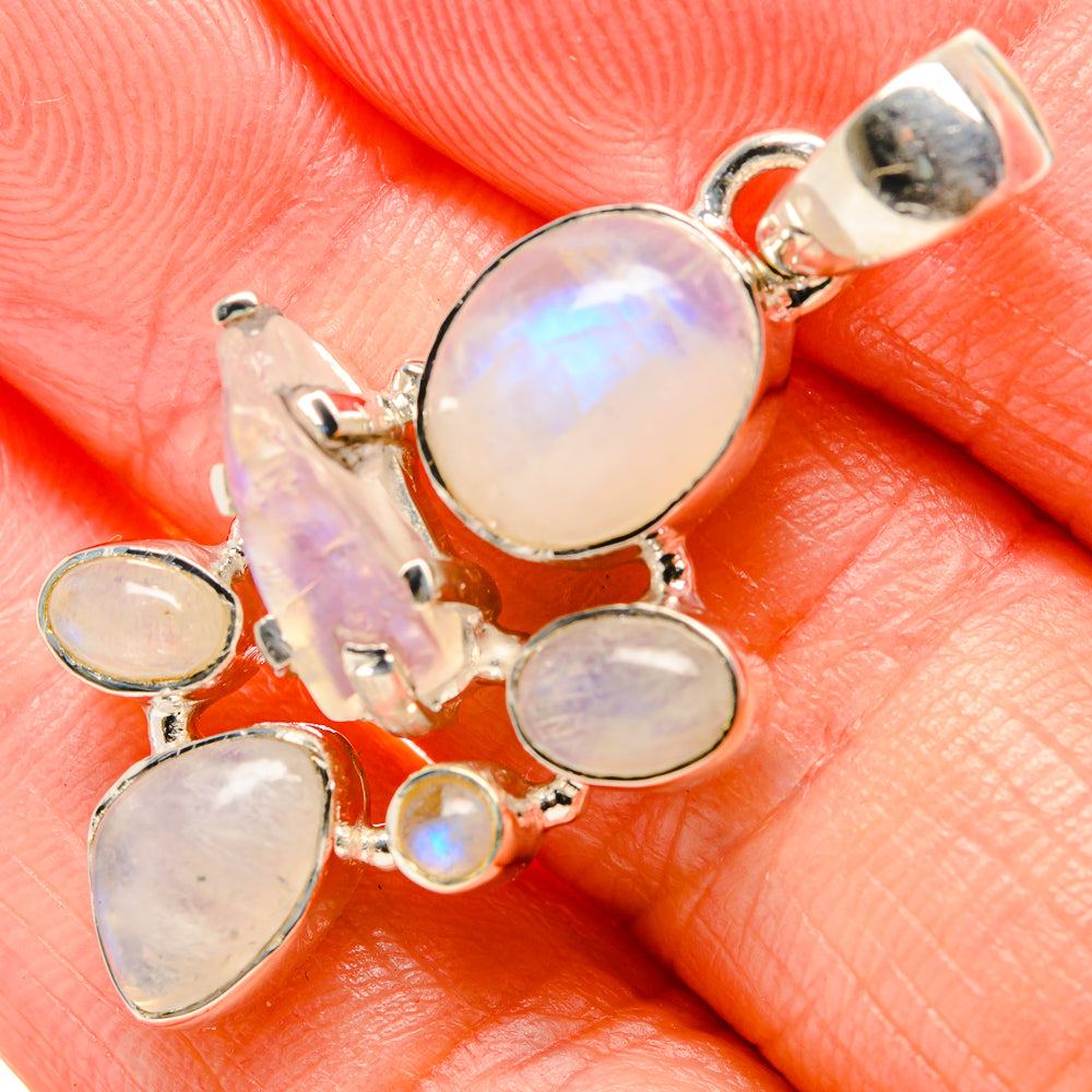 Rainbow Moonstone Pendants handcrafted by Anasilvercos - PD35681