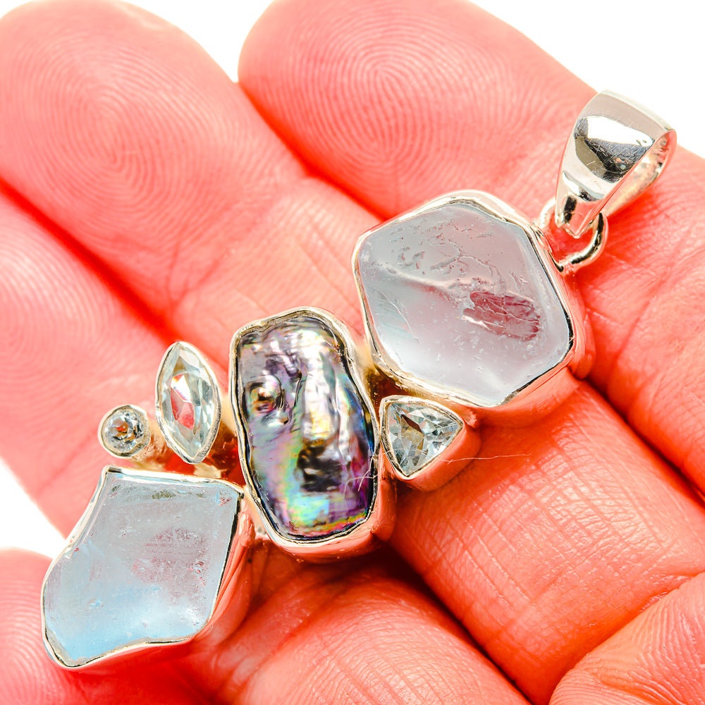 Aquamarine Pendants handcrafted by Anasilvercos - PD35683