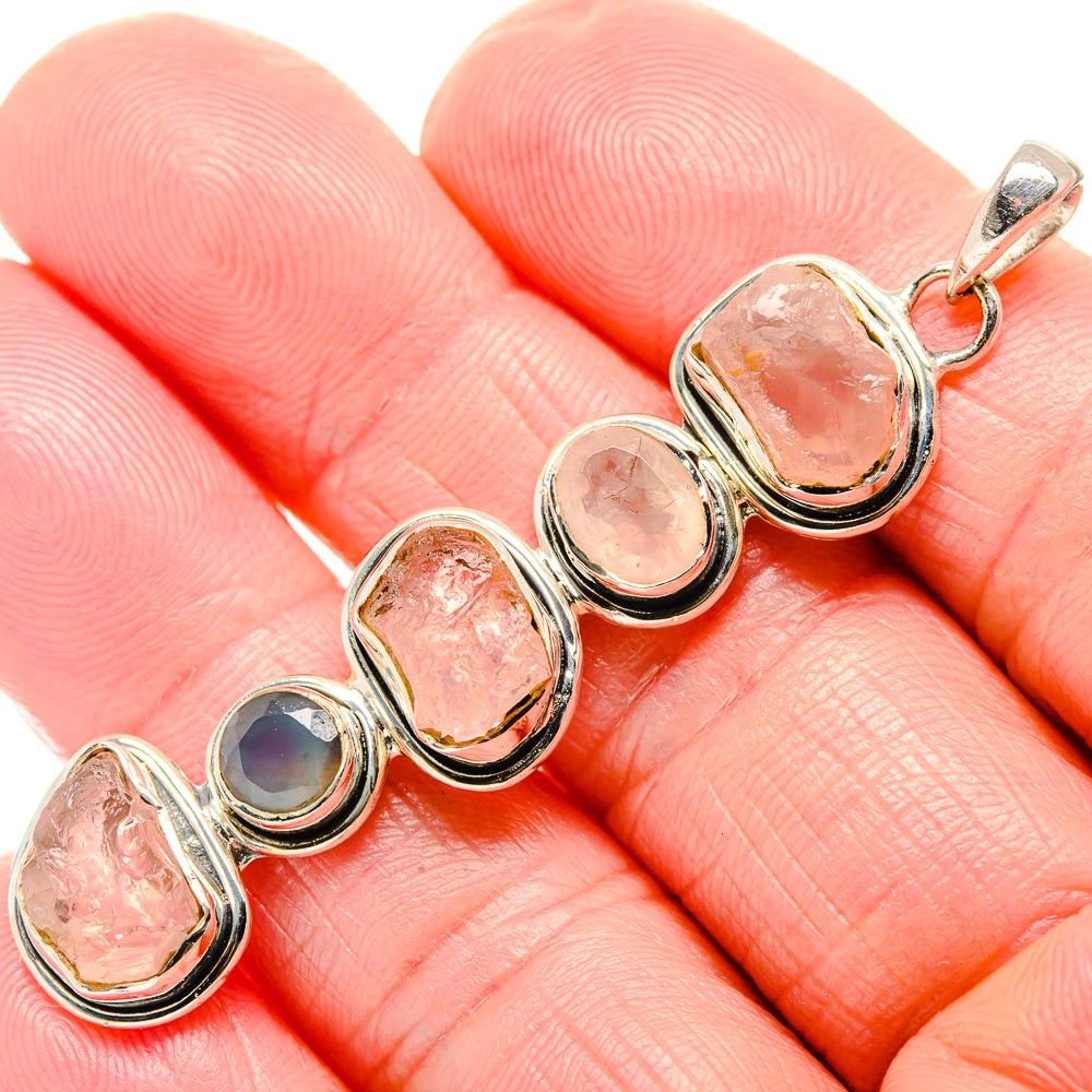 Rose Quartz Pendants handcrafted by Anasilvercos - PD35696