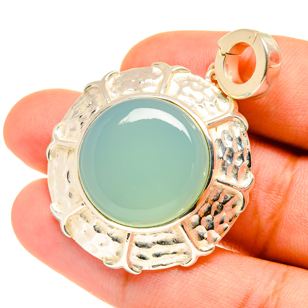 Aqua Chalcedony Pendants handcrafted by Anasilvercos - PD3570