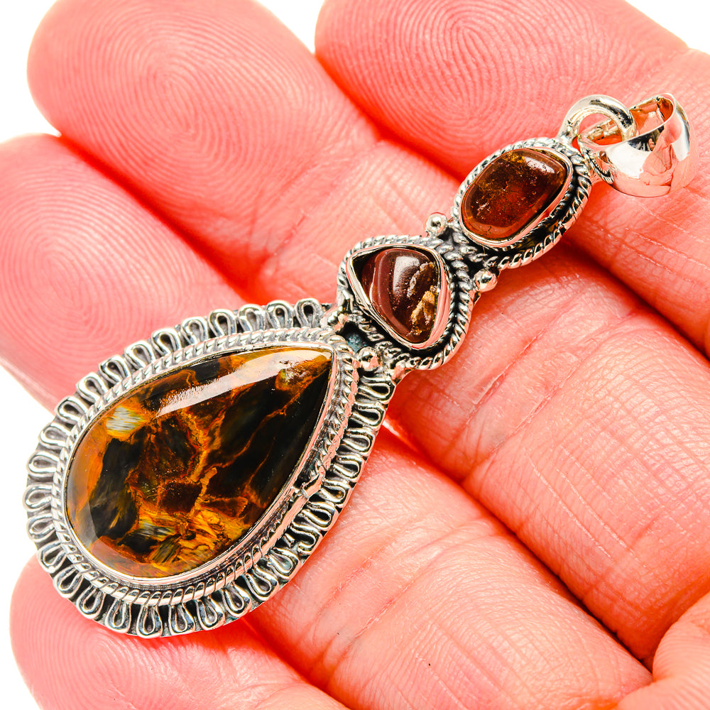 Golden Pietersite Pendants handcrafted by Anasilvercos - PD35740