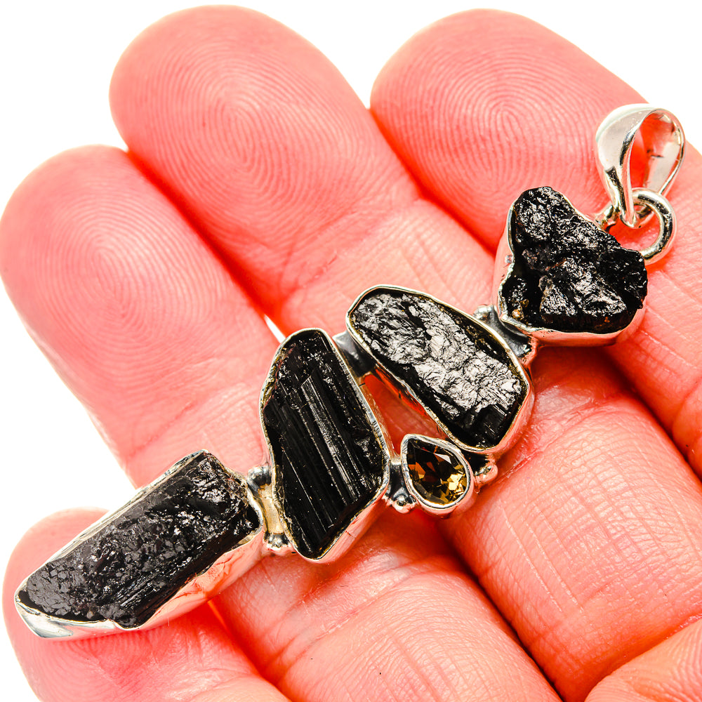 Black Tourmaline Pendants handcrafted by Anasilvercos - PD35750