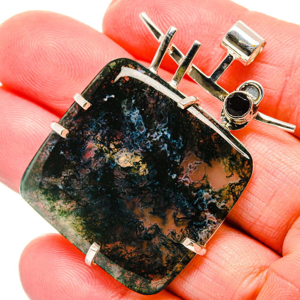 Green Moss Agate Pendants handcrafted by Anasilvercos - PD35755