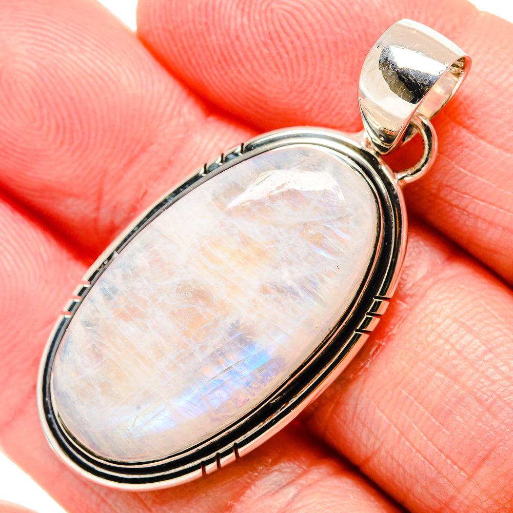 Rainbow Moonstone Pendants handcrafted by Anasilvercos - PD35763