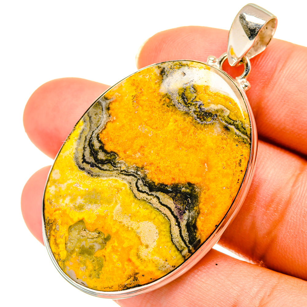 Bumble Bee Jasper Pendants handcrafted by Anasilvercos - PD3577