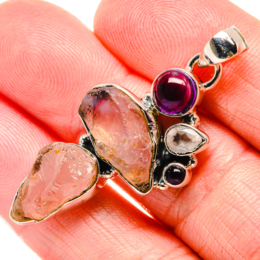 Rose Quartz Pendants handcrafted by Anasilvercos - PD35791