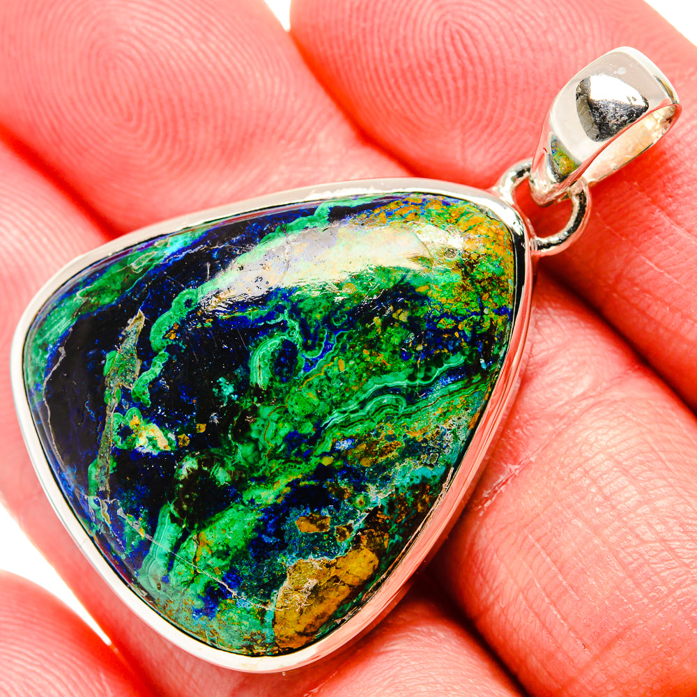 Azurite In Malachite Pendants handcrafted by Anasilvercos - PD35809