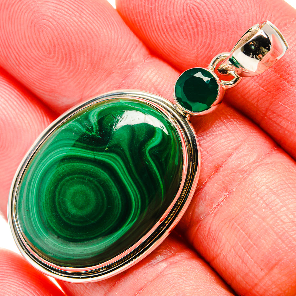 Malachite Pendants handcrafted by Anasilvercos - PD35810