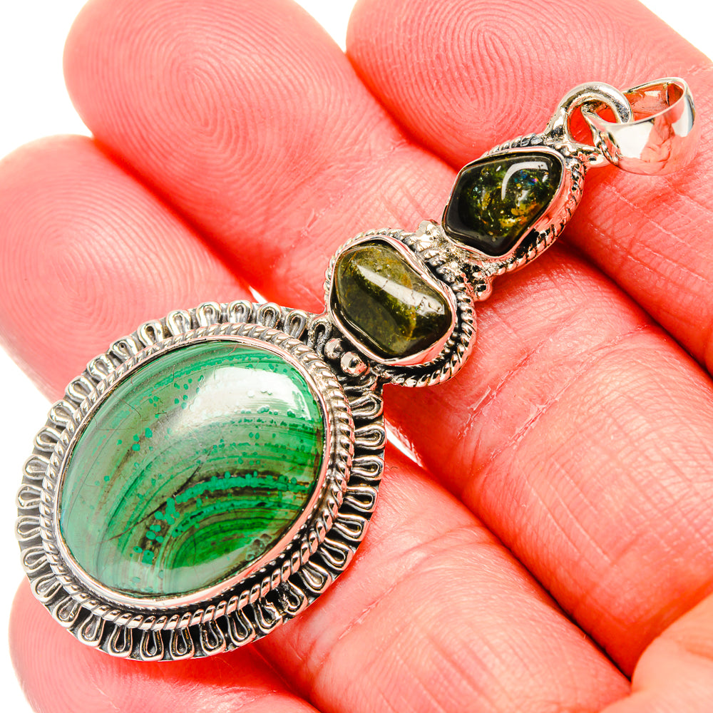 Malachite Pendants handcrafted by Anasilvercos - PD35834