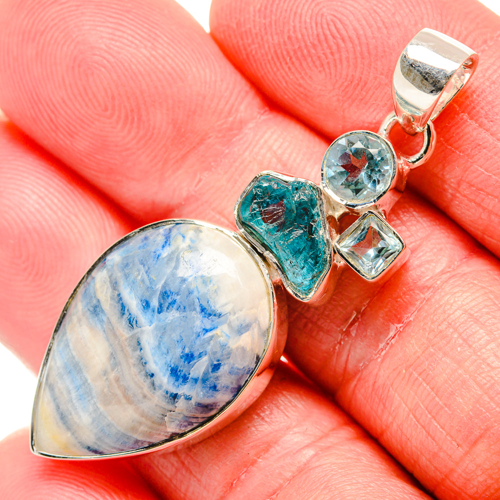 Blue Scheelite Pendants handcrafted by Anasilvercos - PD35847