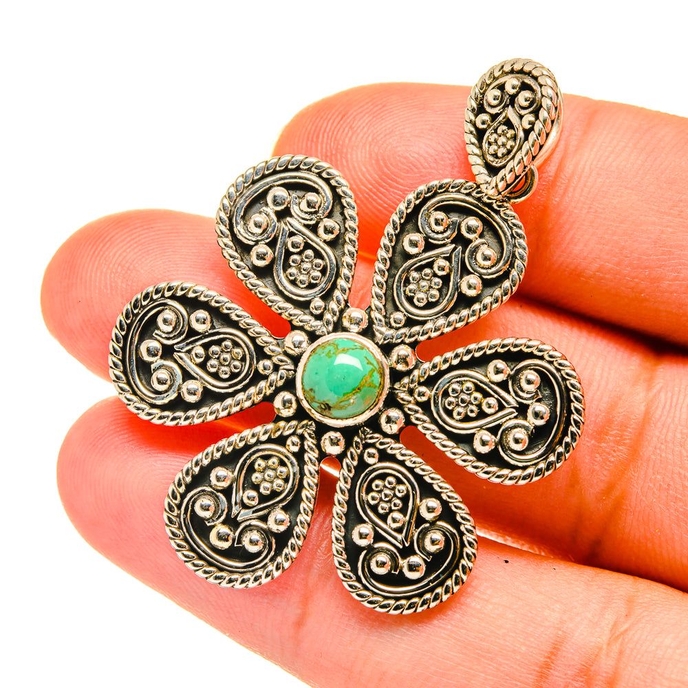 Tibetan Turquoise Pendants handcrafted by Anasilvercos - PD3587