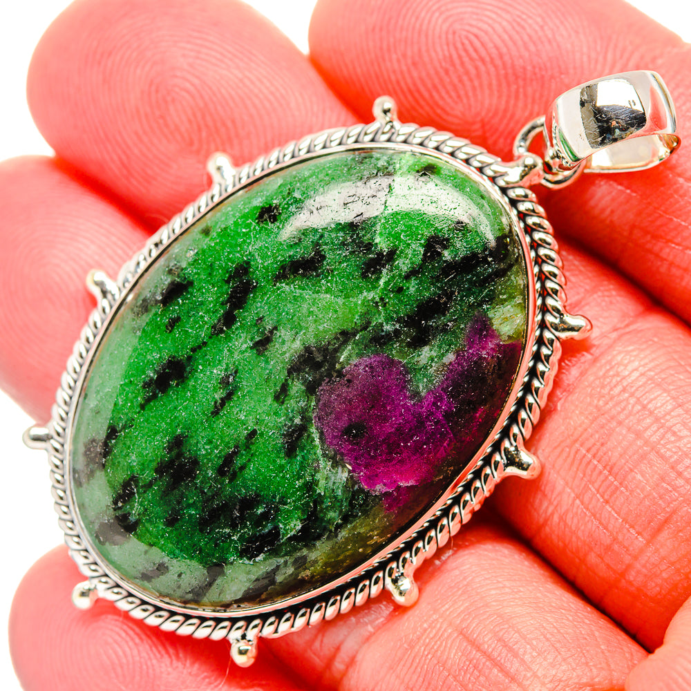 Ruby Zoisite Pendants handcrafted by Anasilvercos - PD35893