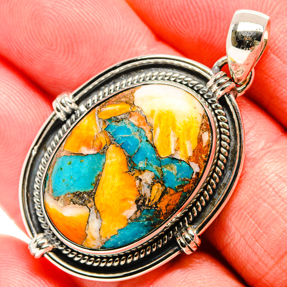 Spiny Oyster Turquoise Pendants handcrafted by Anasilvercos - PD35907