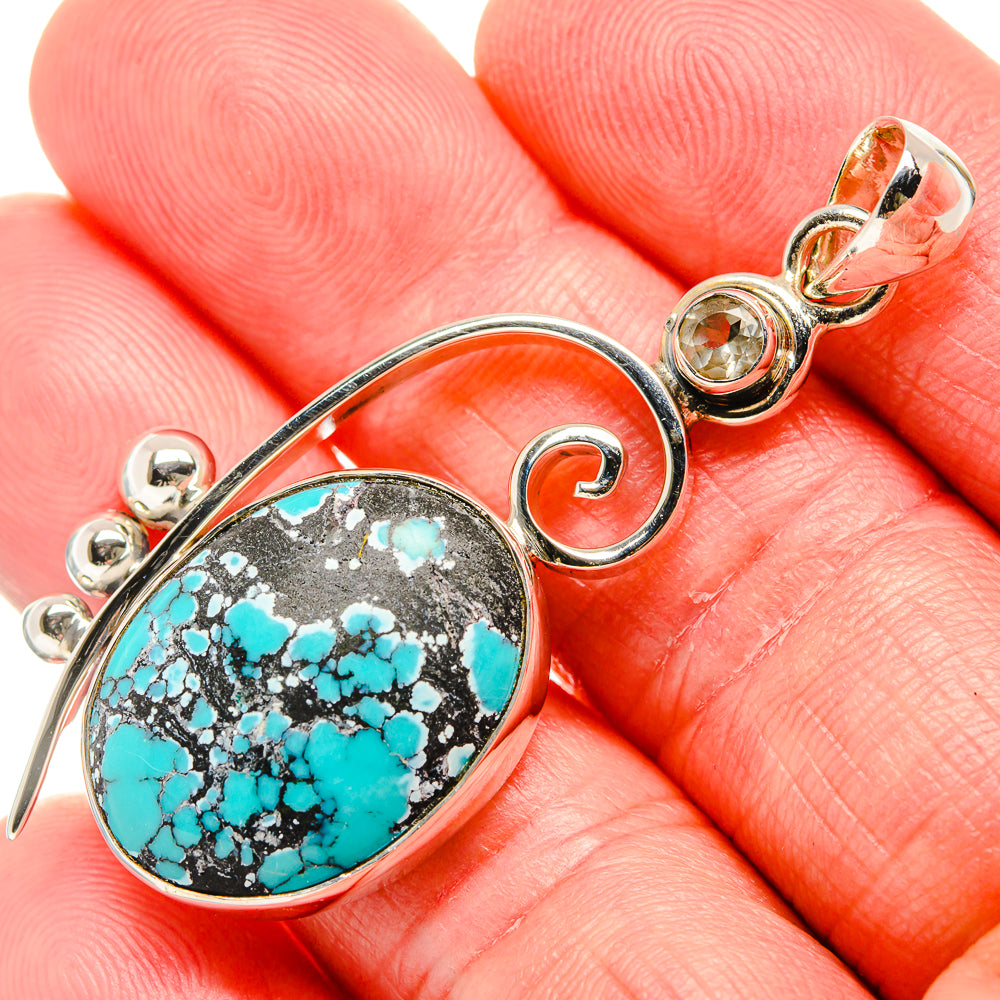 Tibetan Turquoise Pendants handcrafted by Anasilvercos - PD35924