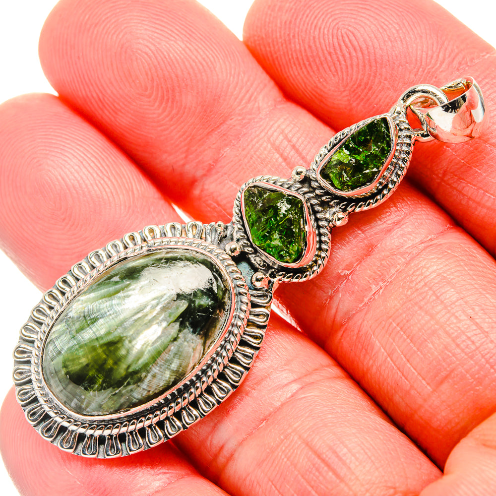 Seraphinite Pendants handcrafted by Anasilvercos - PD35927
