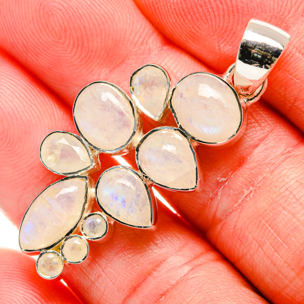 Rainbow Moonstone Pendants handcrafted by Anasilvercos - PD35949