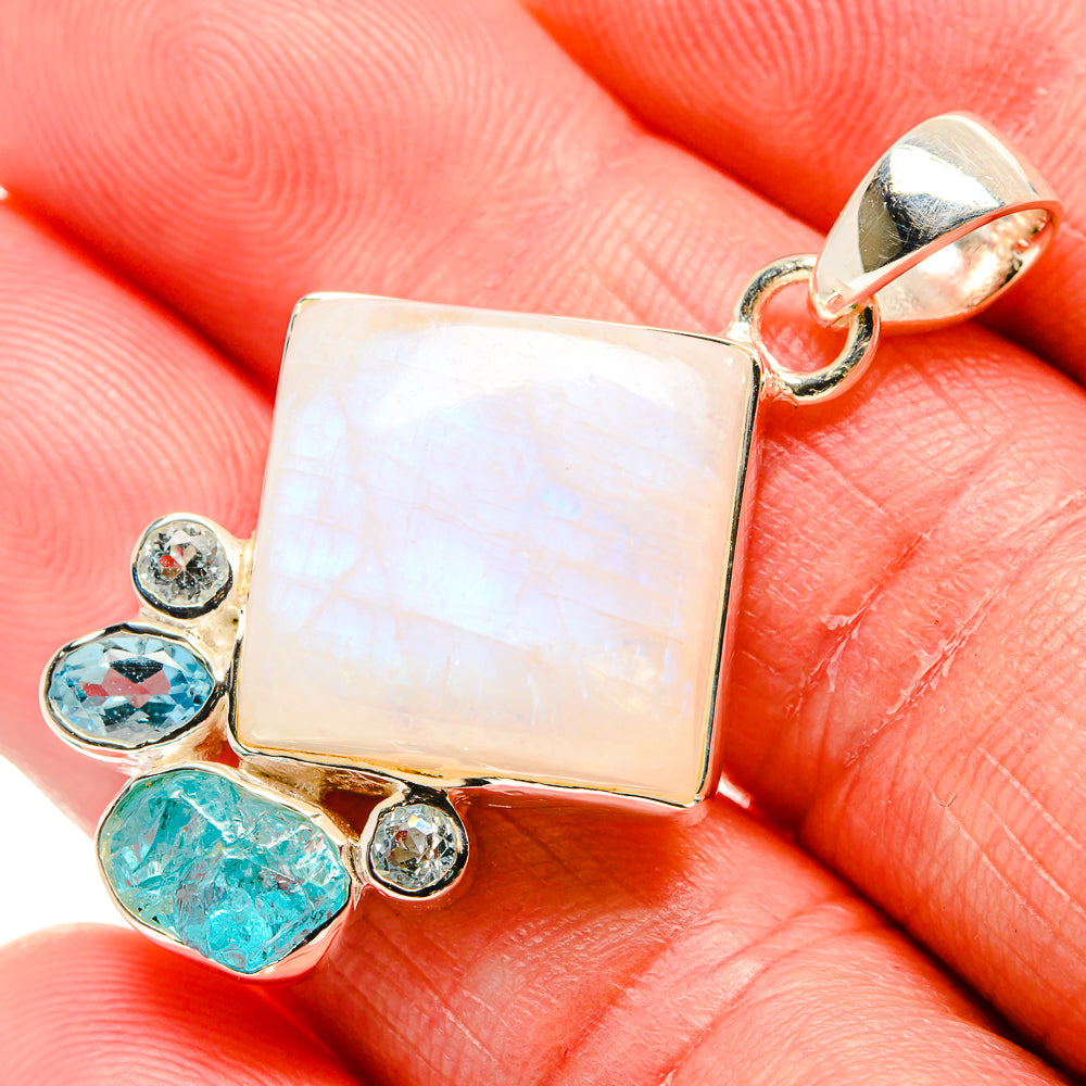 Rainbow Moonstone Pendants handcrafted by Anasilvercos - PD35952