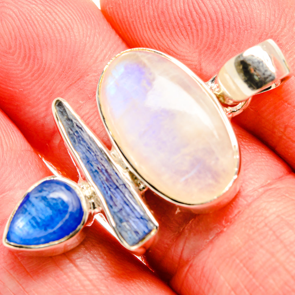 Rainbow Moonstone Pendants handcrafted by Anasilvercos - PD35966