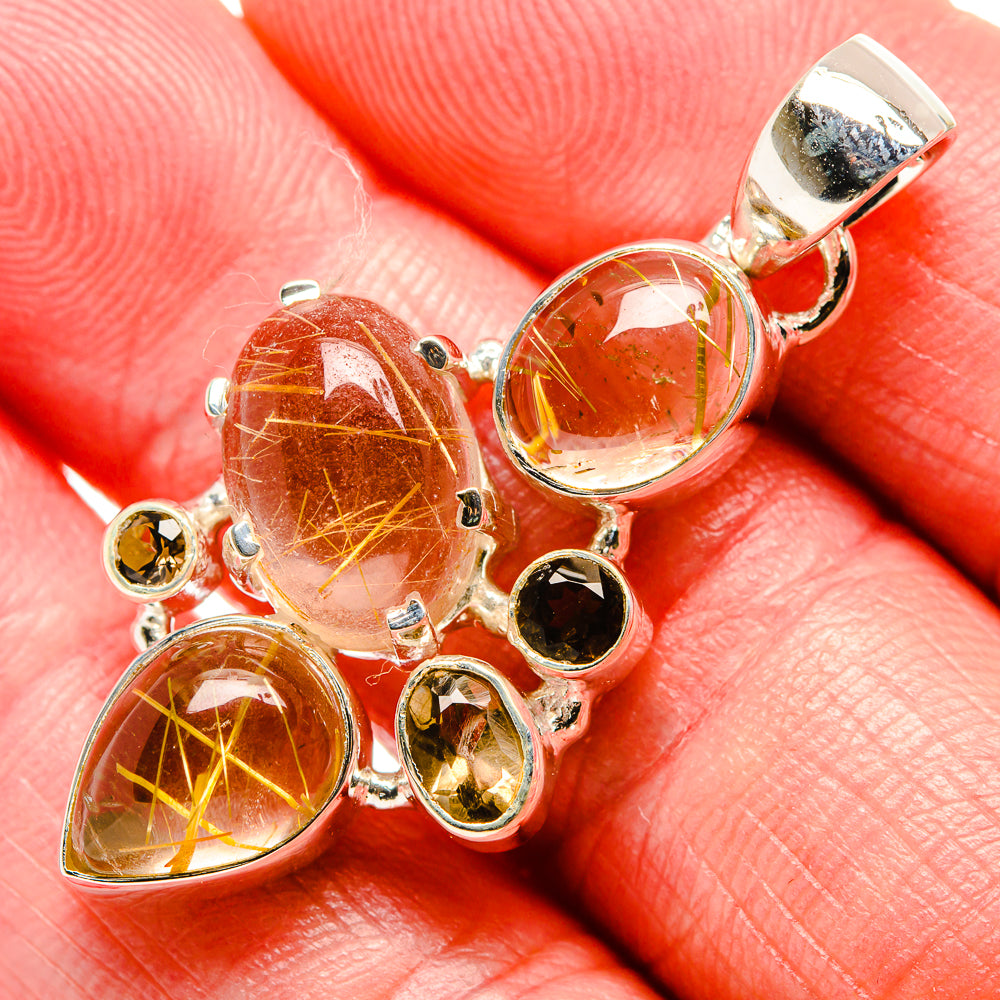 Rutilated Quartz Pendants handcrafted by Anasilvercos - PD35969