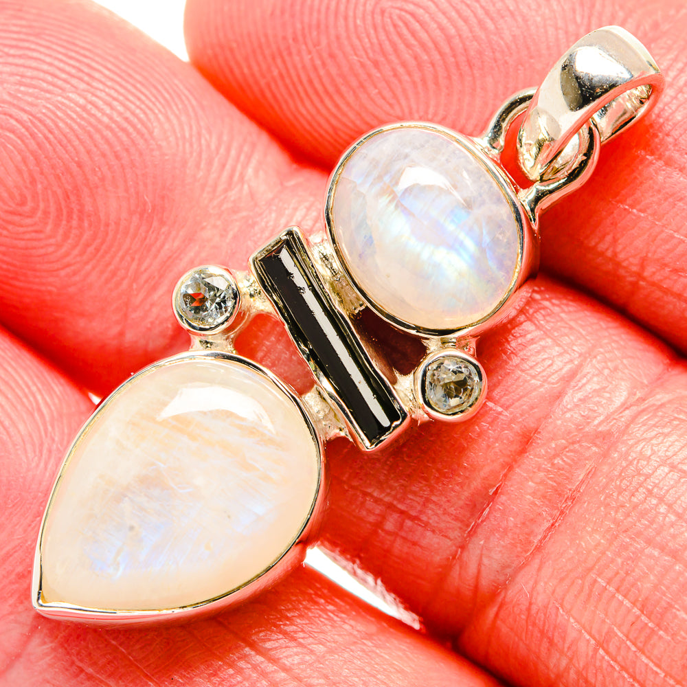 Rainbow Moonstone Pendants handcrafted by Anasilvercos - PD35971