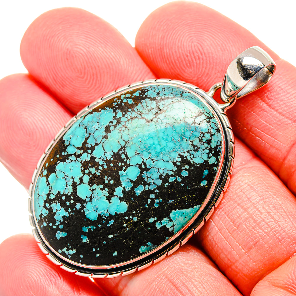 Tibetan Turquoise Pendants handcrafted by Anasilvercos - PD36007