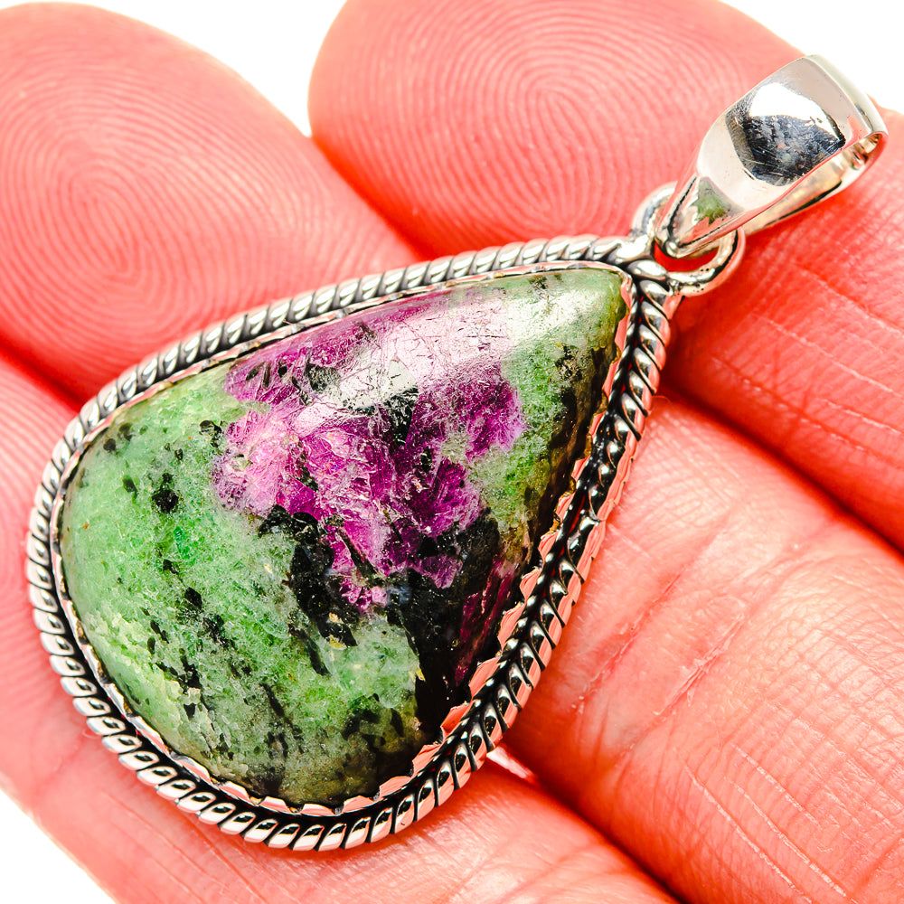 Ruby Zoisite Pendants handcrafted by Anasilvercos - PD36020