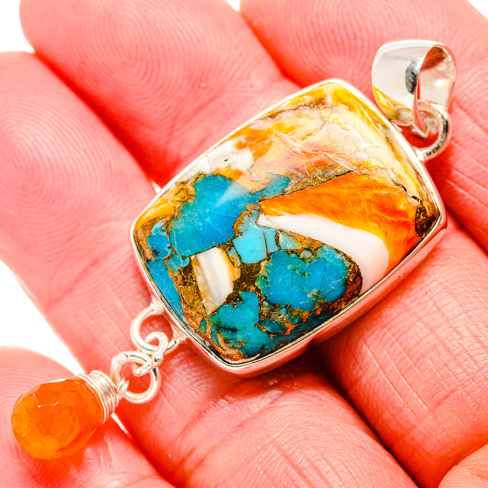 Spiny Oyster Turquoise Pendants handcrafted by Anasilvercos - PD36022