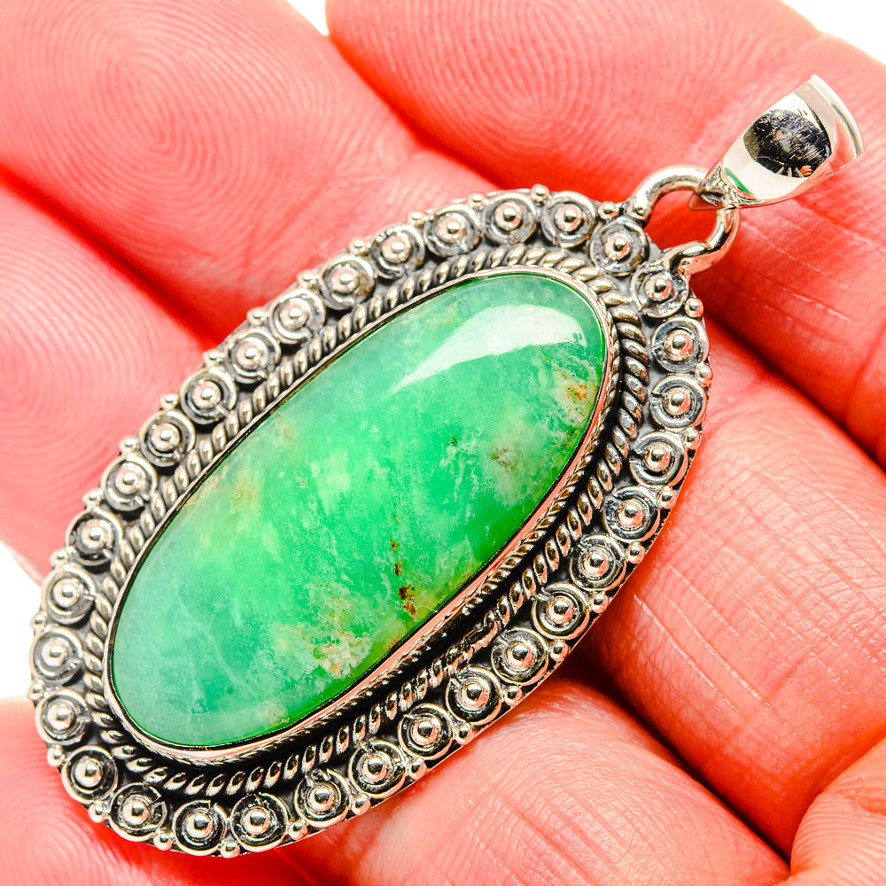 Chrysoprase Pendants handcrafted by Anasilvercos - PD36029