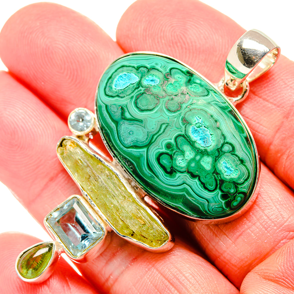 Malachite Pendants handcrafted by Anasilvercos - PD36047