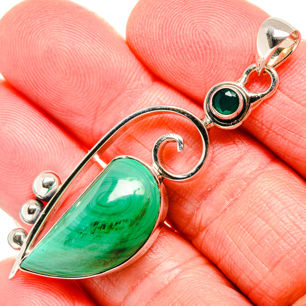 Malachite Pendants handcrafted by Anasilvercos - PD36053