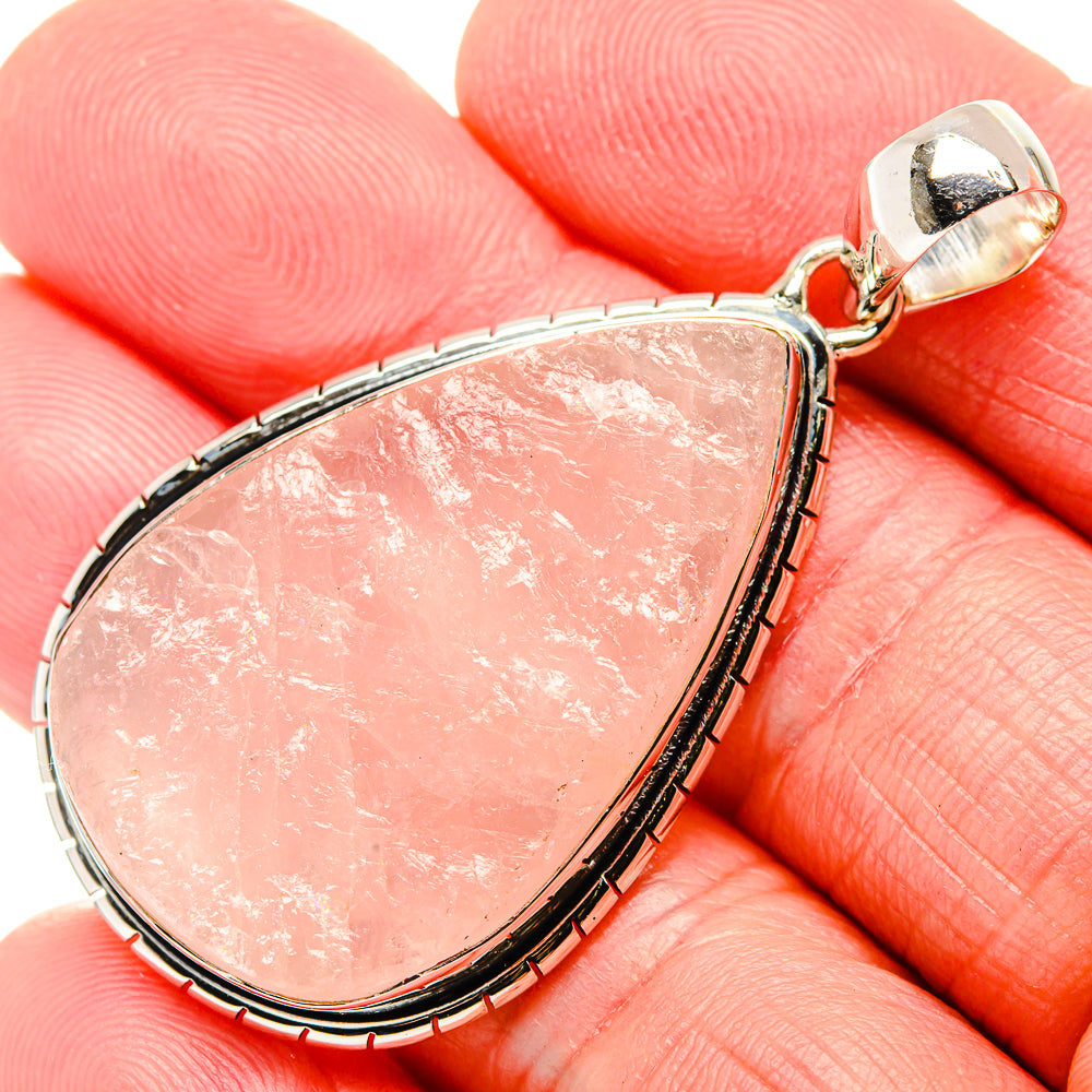 Rose Quartz Pendants handcrafted by Anasilvercos - PD36063